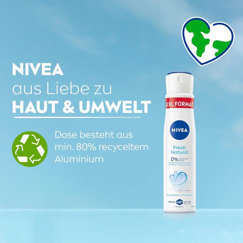Nivea Fresh Natural Deodorant Spray Xxl - 250ml 6