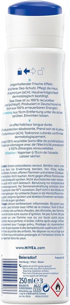 Nivea Fresh Natural Deodorant Spray Xxl - 250ml 7