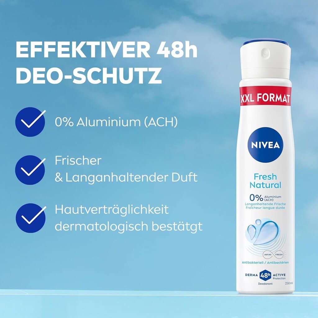 Nivea Fresh Natural Deodorant Spray Xxl - 250ml 2