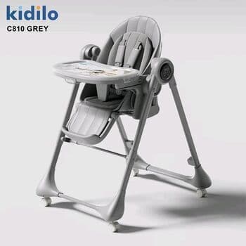 كرسي طعام ومرجوحة كهربائي قي ان واحد kidilo c810 رمادي غامق