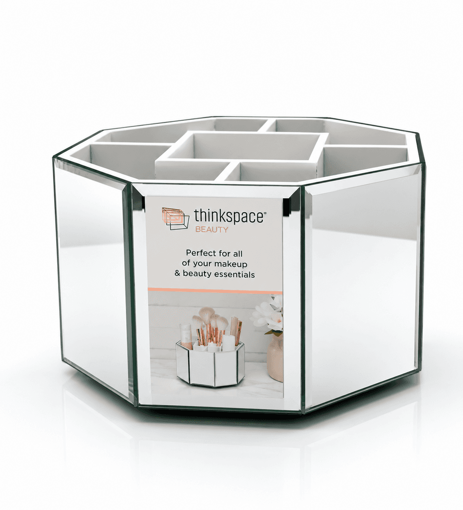 Luxury Glass Makeup Organizer | Spacious Vanity Cosmetic Storage Box