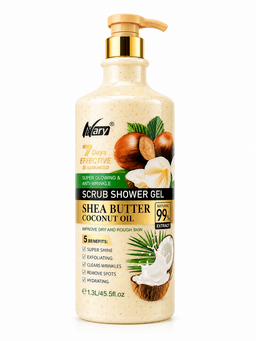 Nary Exfoliating Scrub Shower Gel with Shea Butter & Coconut Oil - 1.3L — photo 1