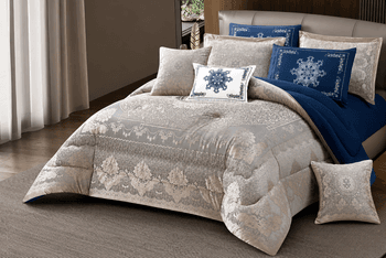 کۆمەڵەی لووتکەی Dream Room لەکشەری شاهانە ٩ پارچە لەگەڵ چارشەو - شینی تۆخ