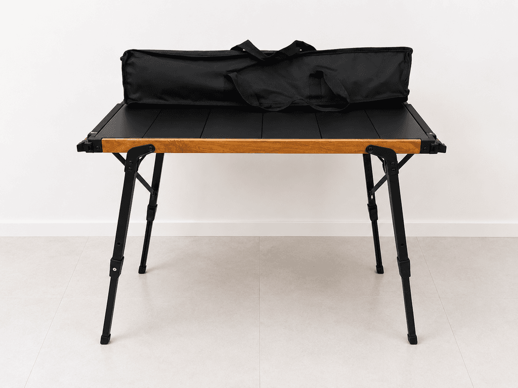 Portable Camping Grill Table (75x38cm) - Compact Black Outdoor BBQ Table — photo 5
