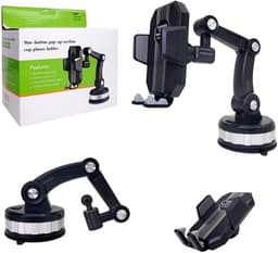 Universal 360-Degree Rotating Car Mobile Holder - Vent & Dashboard Mount (Black) — photo 3