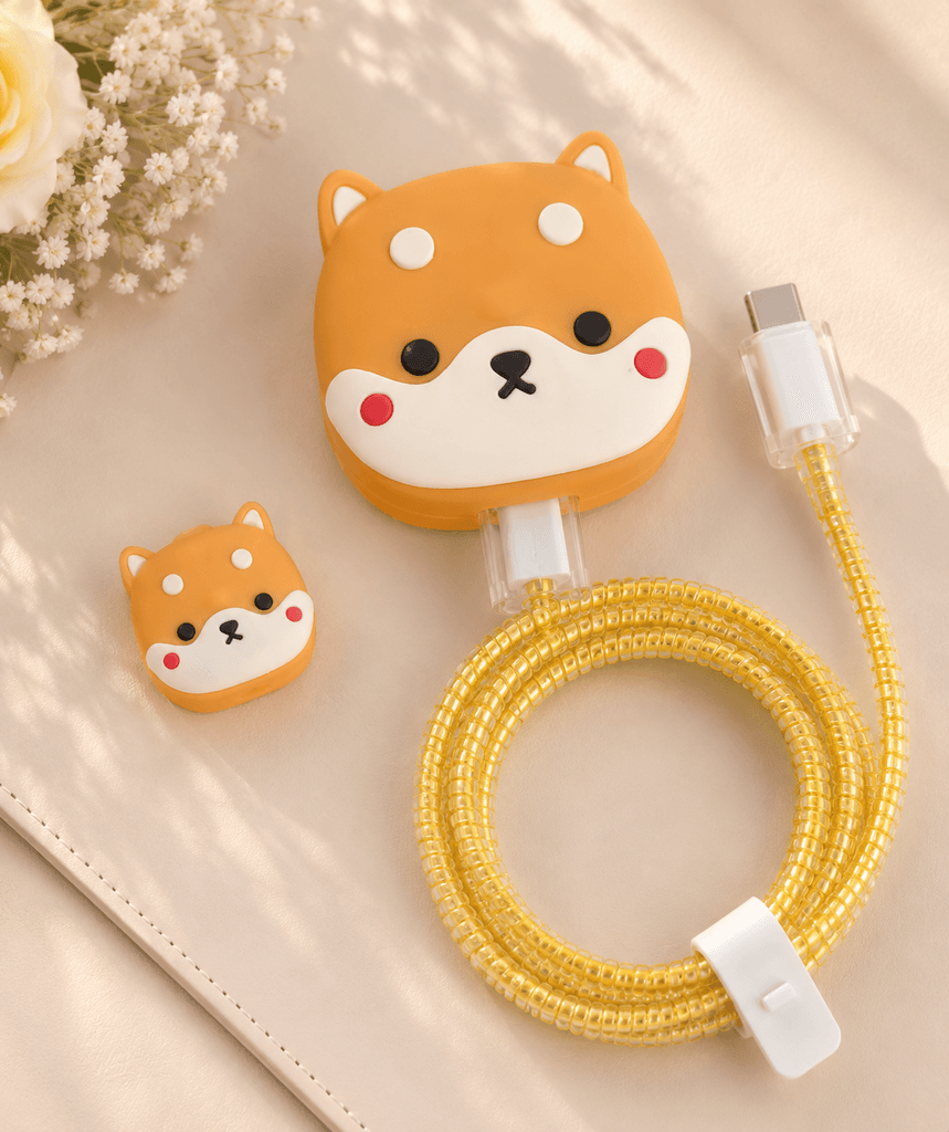 Yellow iPhone Charger Protector Set - Durable Cable Saver and Adapter Cover