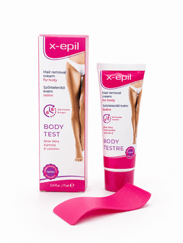 كريم X-epil لإزالة الشعر من الجسم مع الألوة فيرا والبابونج وفيتامين E، ٧٥مل