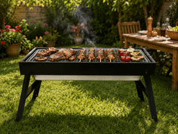Portable Charcoal BBQ Grill with Foldable Legs - Black Compact Outdoor Grill — photo 2