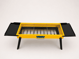 Portable Folding BBQ Grill with Side Trays - Durable Yellow Outdoor Grill — photo 2