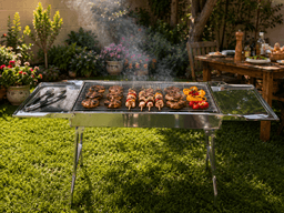 73cm Portable Stainless Steel BBQ Grill with Folding Legs - Silver — photo 2