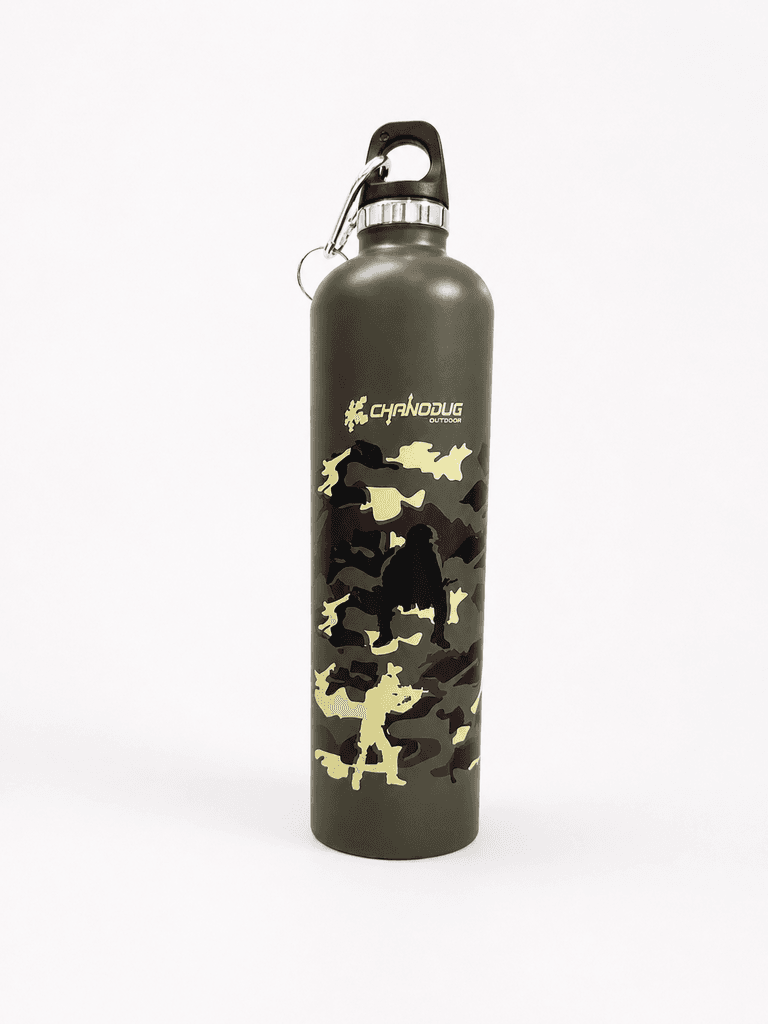 Chanodug Insulated Stainless Steel Sports Water Bottle - Dark Green (L)