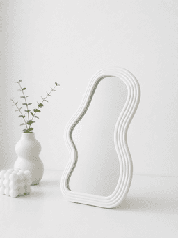 Modern Tabletop Vanity Mirror - White | Sleek HD Desktop Makeup Mirror — photo 1