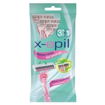X-epil Women's Razors with Vitamin E Moisture Smooth Strip, 3-Pack