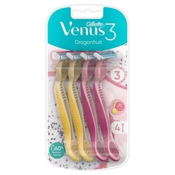 Gillette Venus Dragon Fruit Scented Women's Disposable Razors, 4-Pack