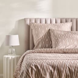 Beige with White Geometric Pattern