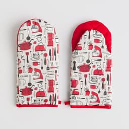 White with Red and Black Print
