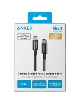 کێبڵی شۆکی نایلۆنی ڕستراوی خێرای Anker USB-C to USB-C (درێژی 3.3 ft، توانای 60W) — photo 2