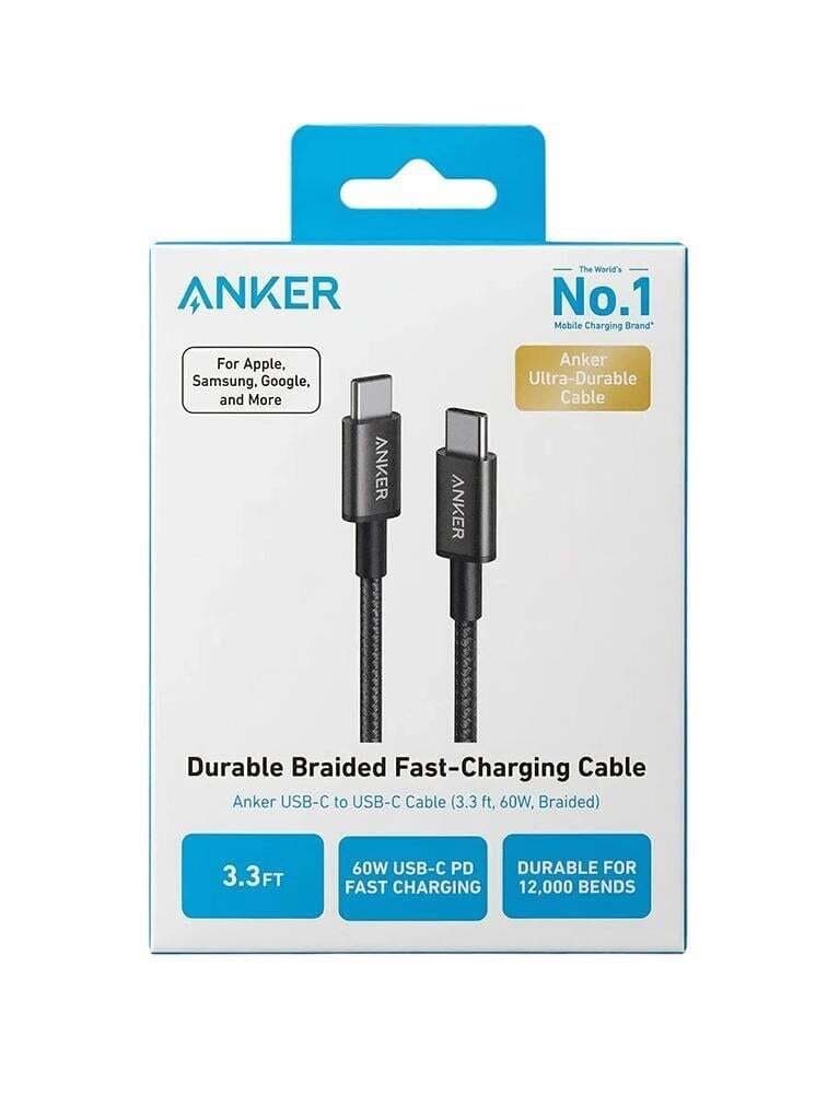 کێبڵی شۆکی نایلۆنی ڕستراوی خێرای Anker USB-C to USB-C (درێژی 3.3 ft، توانای 60W) — photo 2