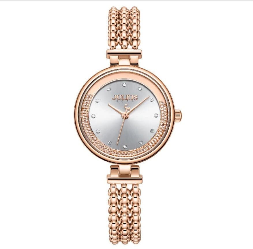 Julius Analog Women's Watch - JA-787 (Rose Gold / White)