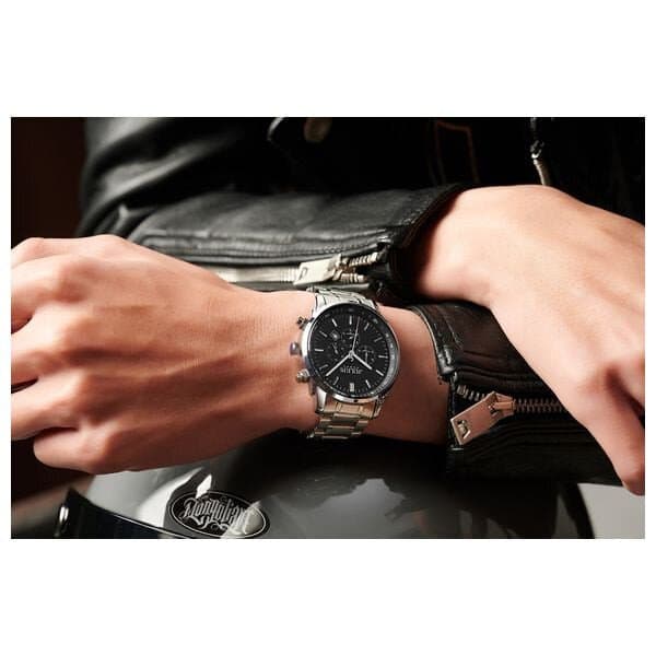 Julius Analog Men's Watch (Silver) — photo 2