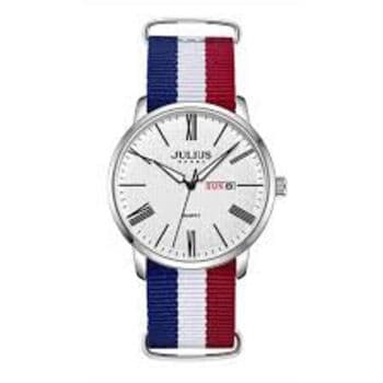 Julius Analog Men's Watch - JAH-124 (Blue / White / Red)