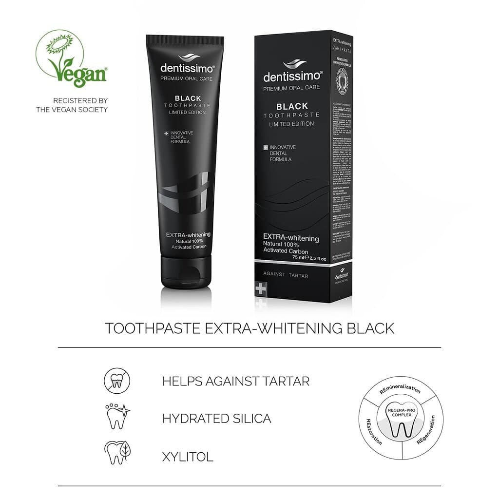 Dentissimo Swiss Biodent Black Toothpaste - 75ml — photo 5