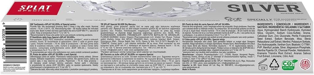 Splat Special Silver Toothpaste - 75ml — photo 3