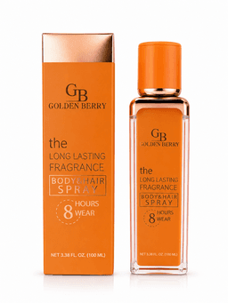 Golden Berry Long-Lasting Body & Hair Fragrance Spray, 100ml (Orange Bottle) - 8-Hour Wear — photo 1