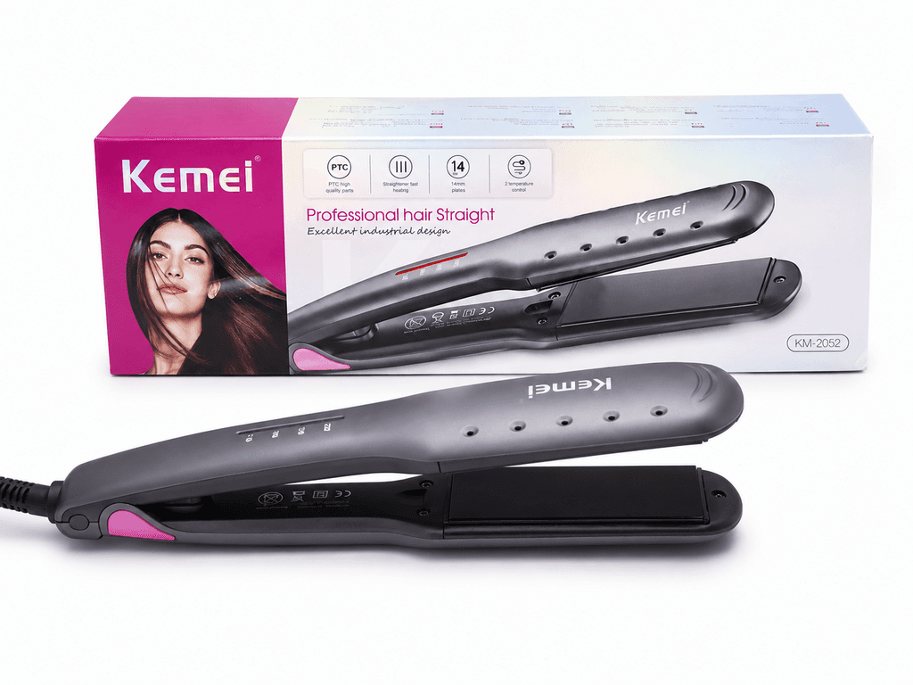 ئوتووی پڕۆفێشناڵی پۆلی قژی  Kemei لەگەڵ پەڕەی PTC - ڕەش