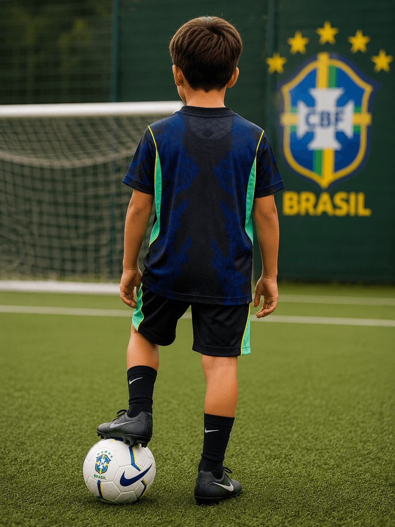 Jordan Kids Brazil National Team Football Dress and Shorts Set - Black (Size 26) — photo 2