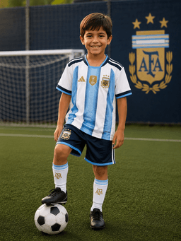 Official Adidas Kids Argentina National Team Dress and Shorts Set - Blue (Size 22) — photo 1