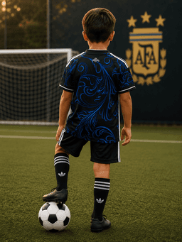 Official Adidas Kids Argentina National Team Dress & Shorts Set - Black (Size 22) — photo 2