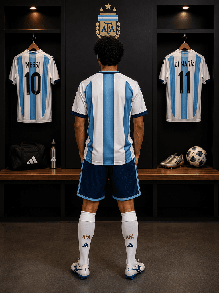 طقم تیشیرت والشورت الرسمي للمنتخب الأرجنتيني من Adidas - أزرق (المقاس M) — photo 2