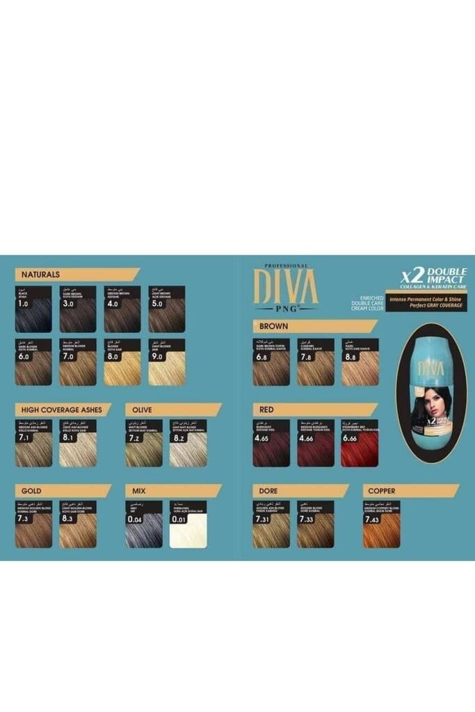 صبغ شعر ديفا بروفشينال بالكرياتين |احمر فرولة 6.66 من Diva 2