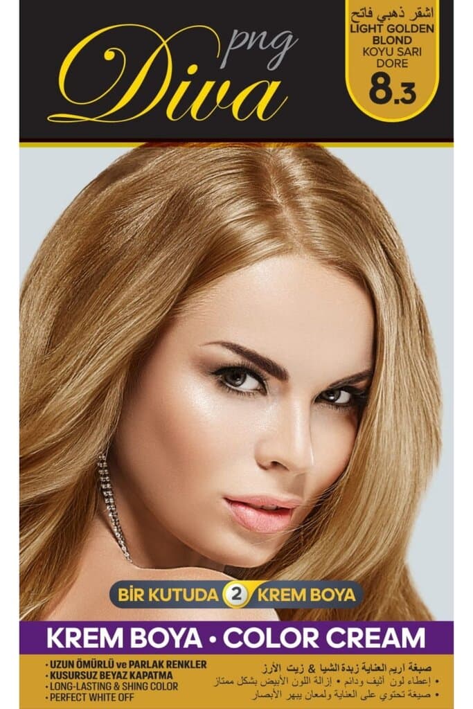 صبغ شعر ديفا بزيت الاركان و زبدة الشيا | اشقر ذهبي فاتح 8.3 من Diva