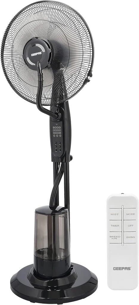 Geepas 16" Mist Fan With Remote Control - GF21160 (Black)