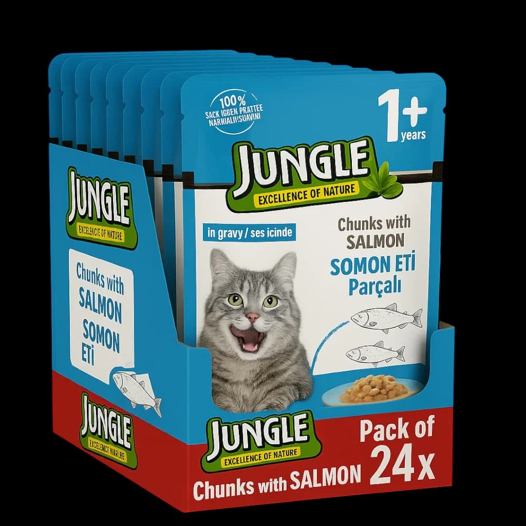 Jungle Cat Wet Food with Salmon - 24x
