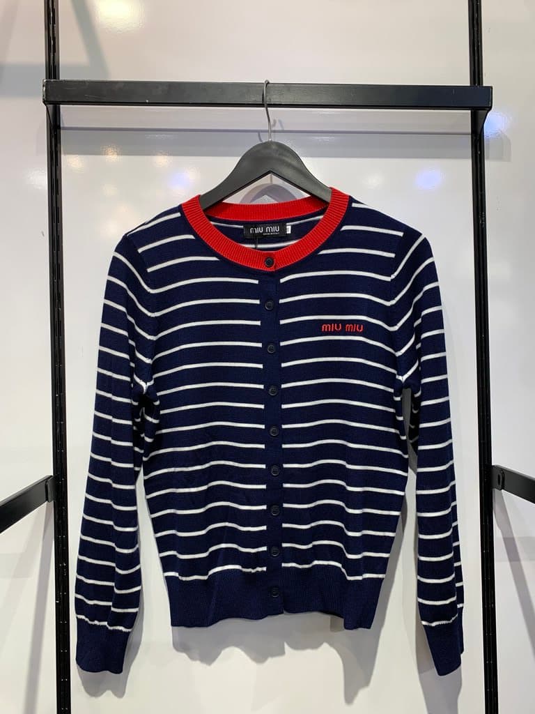 Miu Miu Women's Tricot Jacket - Master Quality - Navy Blue (36)