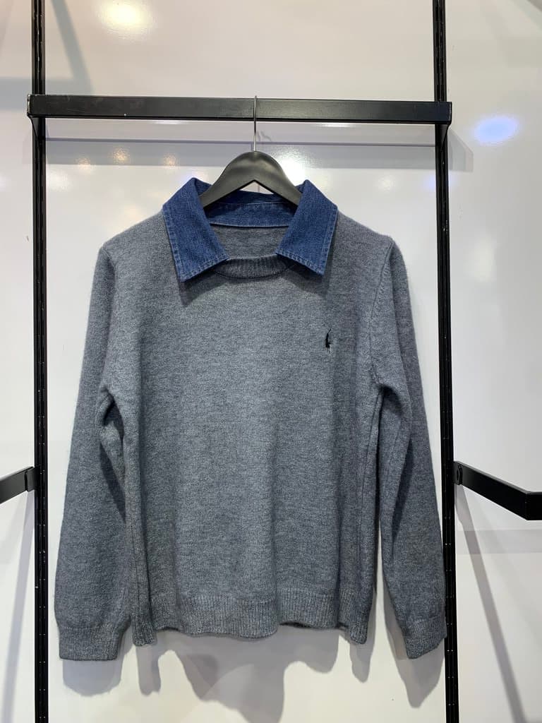 Women's Polo Wool Blouse - Gray