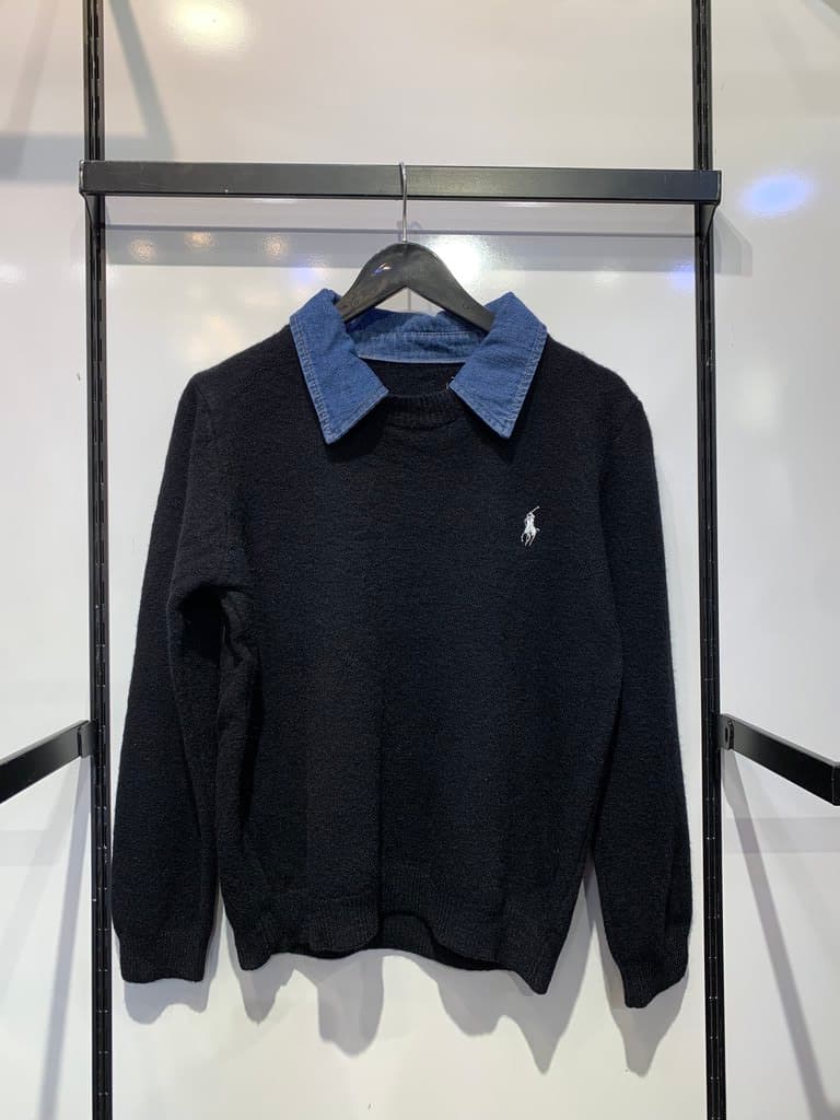 Women's Polo Wool Blouse - Black