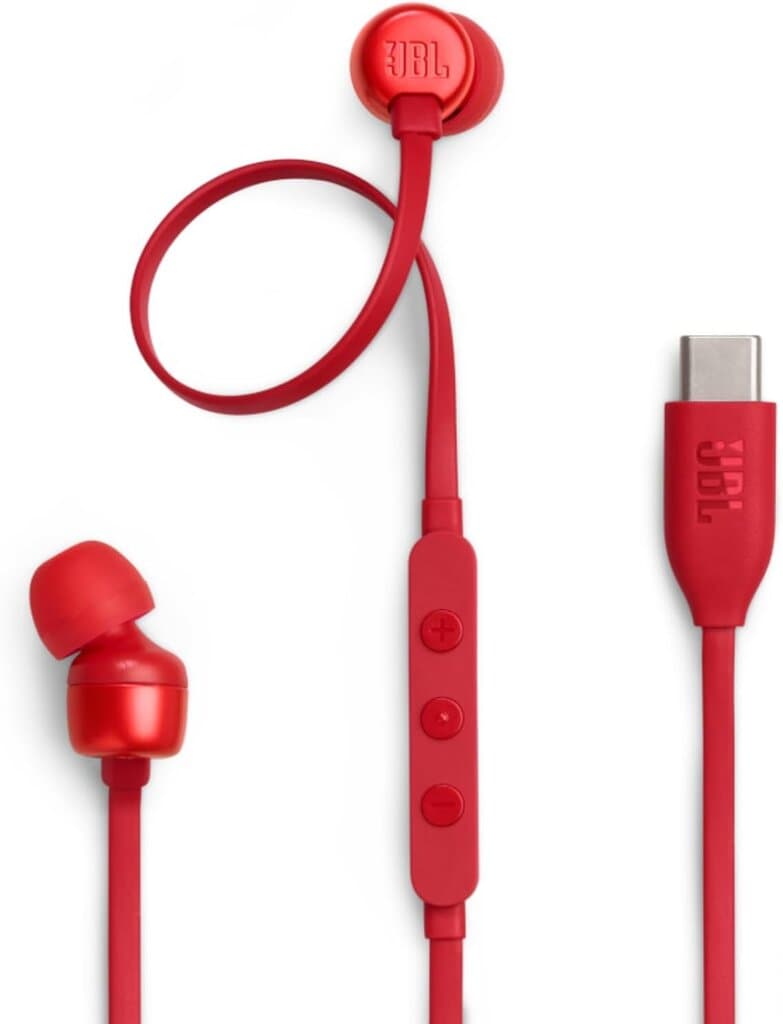 JBL T310 Type C Wired Earphone - JBLT310CRED (Red)