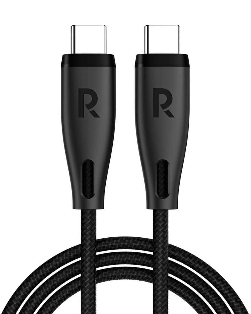RAVPower 60W Fast Charging USB-C to USB-C Cable, 1.2M - CB1037 (Black)