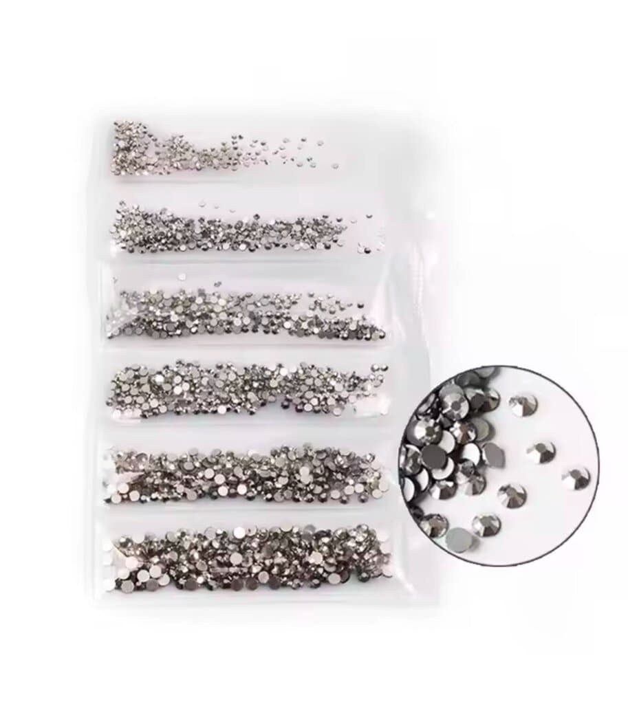 Silver Flatback Nail Rhinestones for Nails – Mixed Sizes
