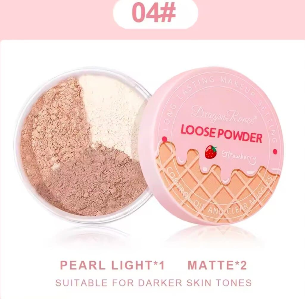 Dragon Ranee Strawberry Loose Powder – Pearl & Matte (Shade 04) 🍓✨