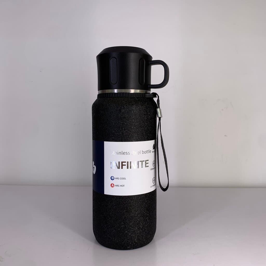 Stainless Steel Beverage Bottle - Black (600ml )