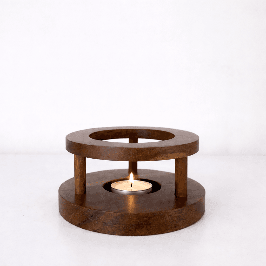 Tea Warmer Stand - Dark Brown