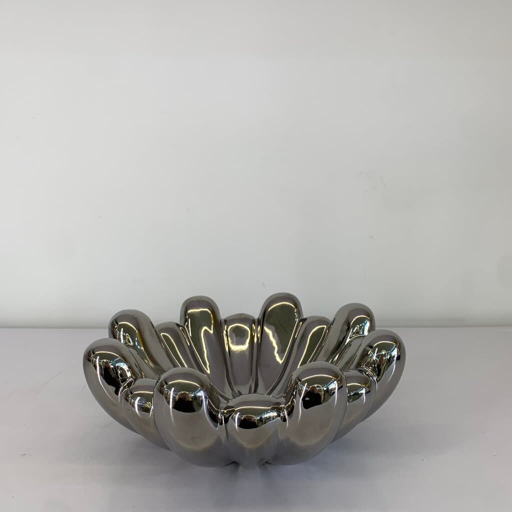 Decorative Metal Bowl - Silver - C-11012