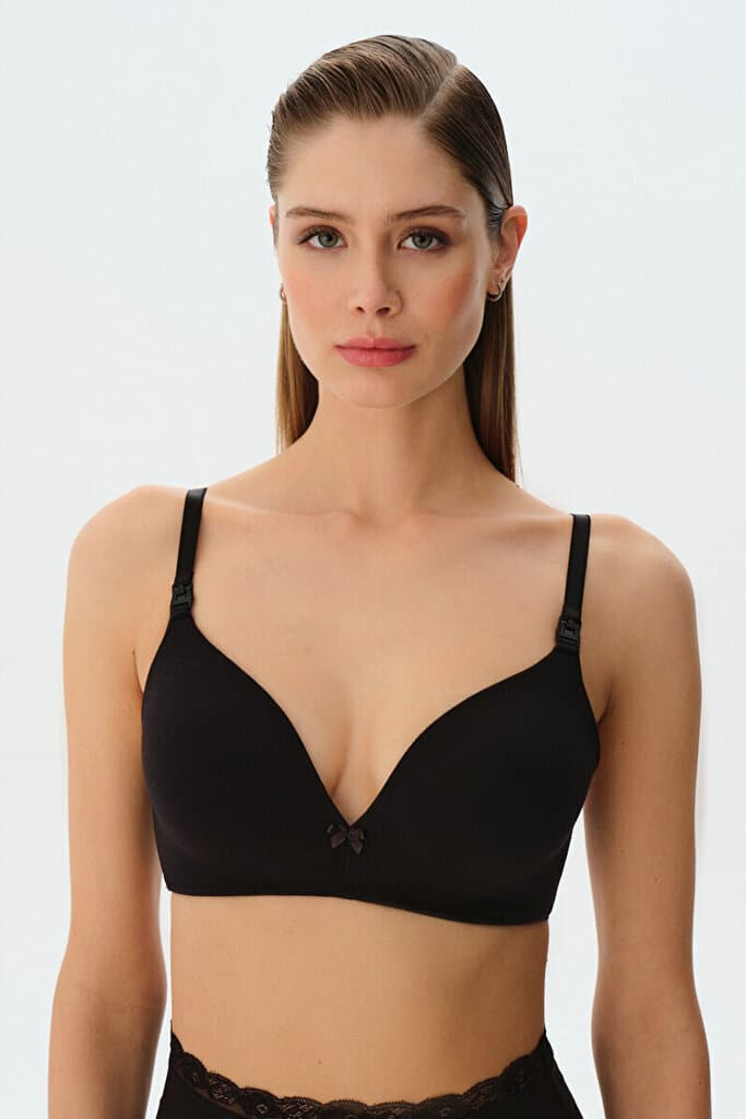 SUWEN Cotton Mothercare Bra - Black - 75 C