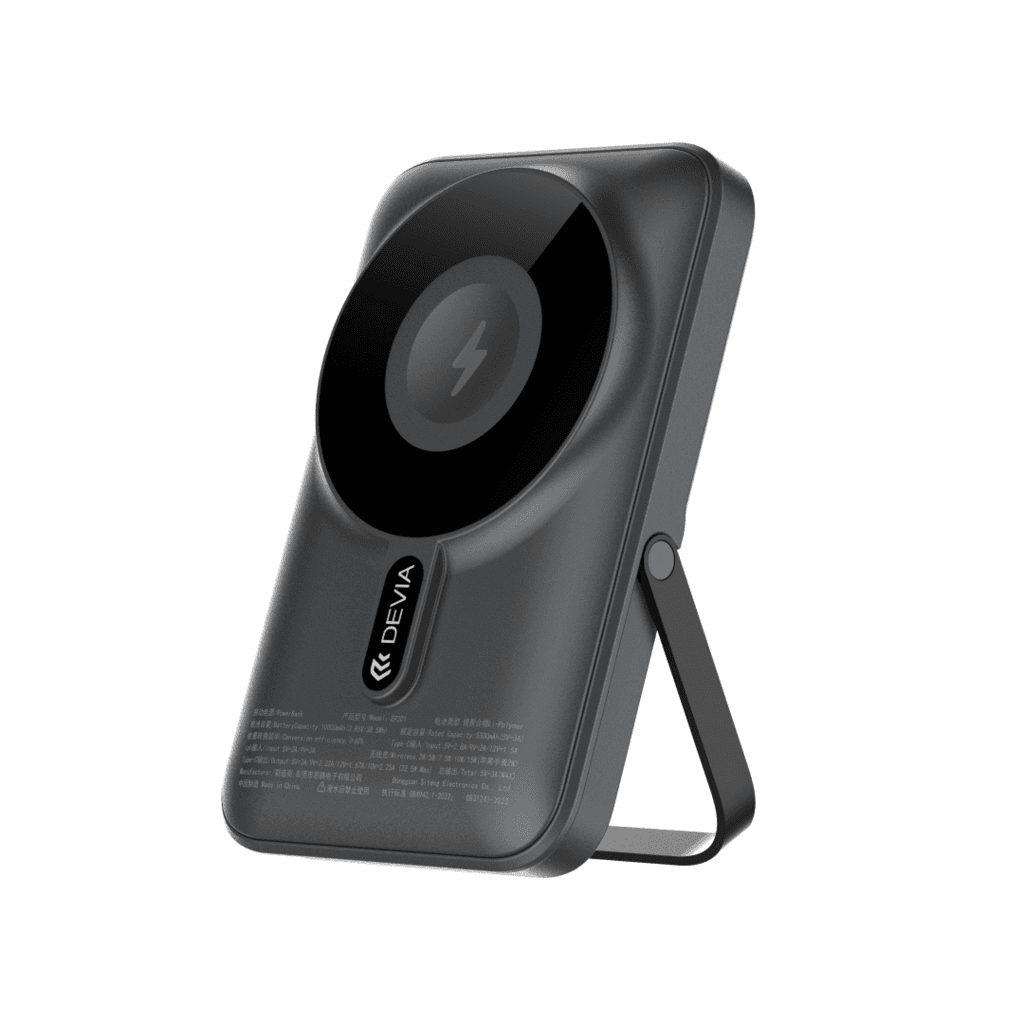 DEVIA Extreme Speed Series 22.5W Fast Charging Magnetic Power Bank With Bracket (10000mAh) - Gray