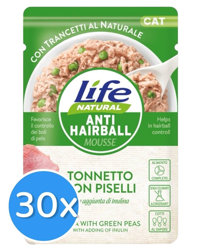 Life cat Anti Hairball Tuna & Green Peas - 30X